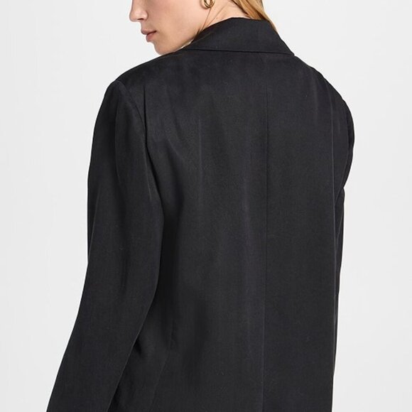 Reformation Black Blazer Classic Relaxed Blazer Single Button Pockets 3X Plus - Picture 3 of 9